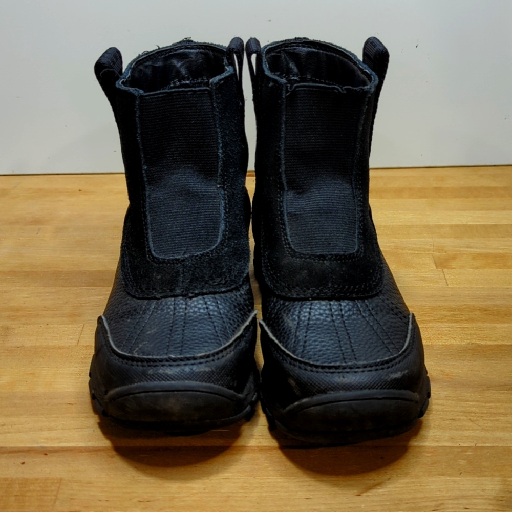 Lands' End Kid's All Weather Suede Pull On Boots JL3 Black Size 13m waterproof